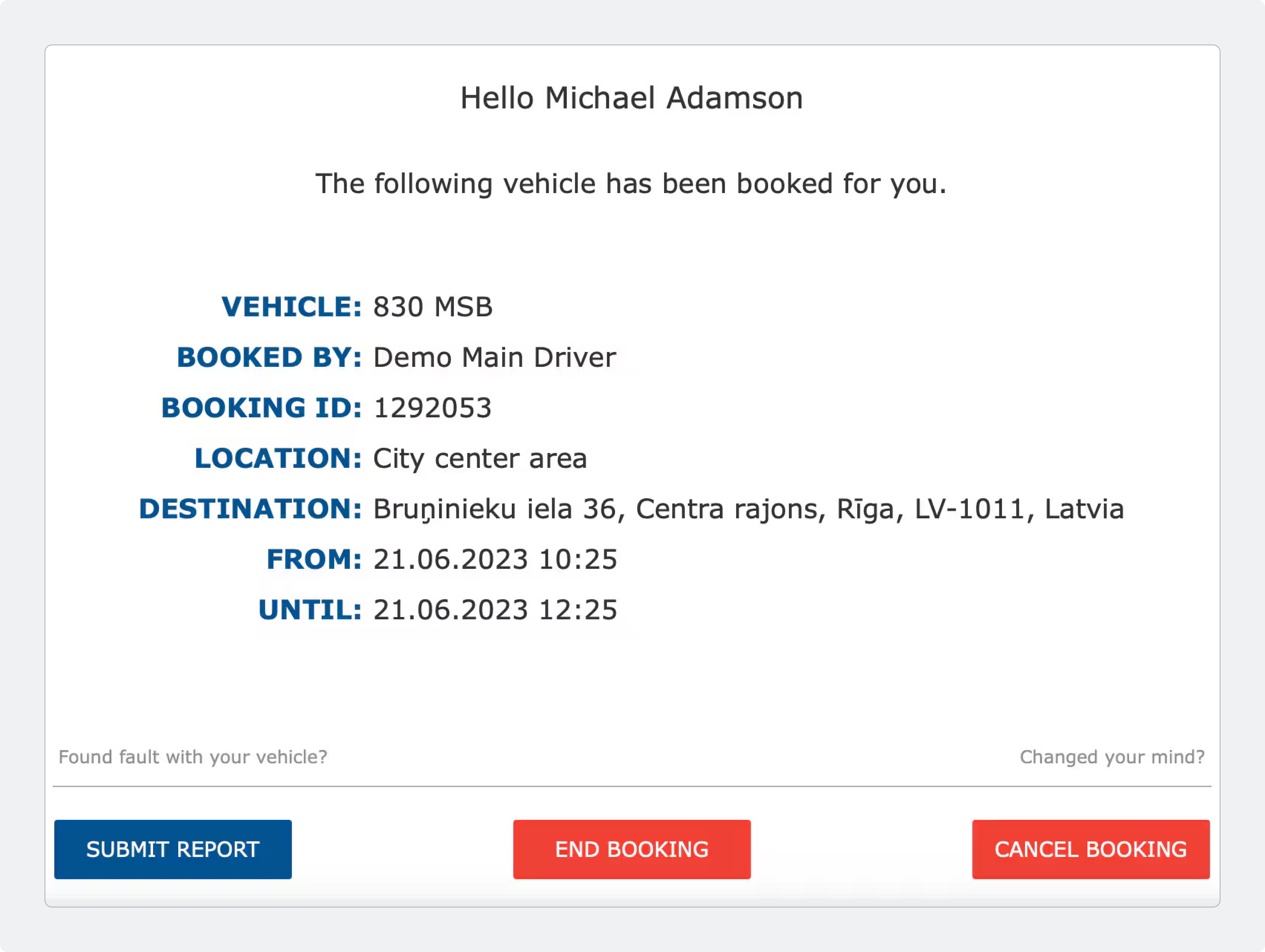 Carsharing notifications