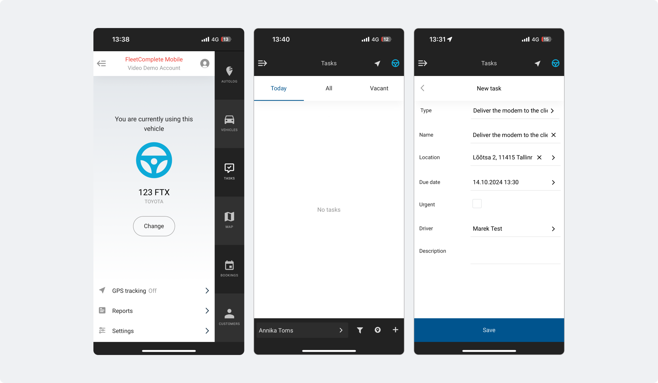 FCPlus app Tasks